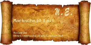 Markschejd Emil névjegykártya